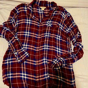 Lucky Brand Maroon Flannel